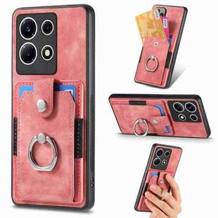 For Infinix Note 30 Retro Skin-feel Ring Card Wallet Phone Case(Pink)