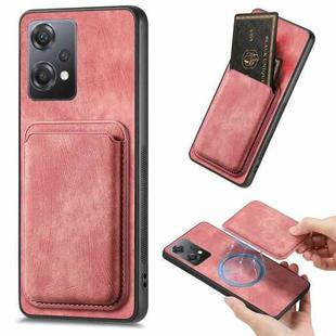 For OnePlus Nord CE2 Lite 5G Retro Leather Card Bag Magnetic Phone Case(Pink)