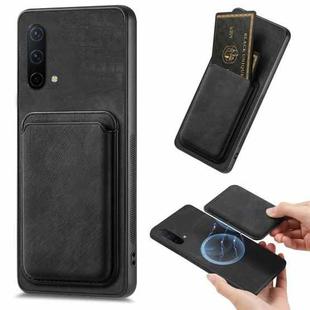 For OnePlus Nord CE 5G Retro Leather Card Bag Magnetic Phone Case(Black)