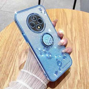 For OPPO A3 Pro Gradient Glitter Immortal Flower Ring All-inclusive Phone Case(Blue)