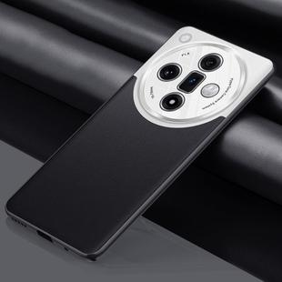 For OPPO Find X7 Plain-leather All-inclusive Shockproof Phone Case(Silver)