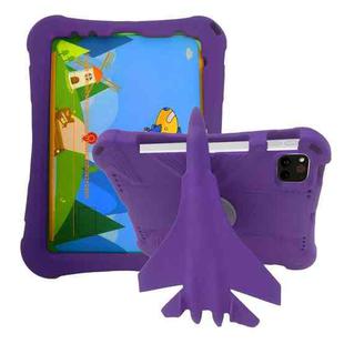 For iPad Air 11 2024 360 Rotation Aircraft Holder EVA Shockproof Tablet Case(Purple)