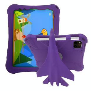 For iPad Pro 11 2024 360 Rotation Aircraft Holder EVA Shockproof Tablet Case(Purple)