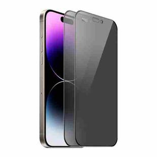 For iPhone 14 Pro 2pcs ENKAY Hat-Prince 360 Degree Anti-peeping Privacy Full Screen Tempered Glass Film