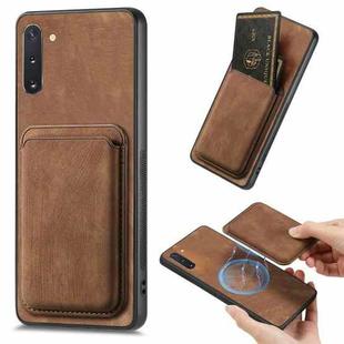 For Samsung Galaxy Note10 Retro Leather Card Bag Magnetic Phone Case(Brown)