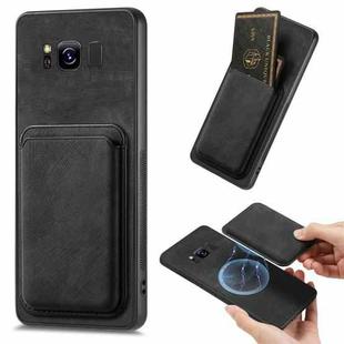 For Samsung Galaxy S8+ Retro Leather Card Bag Magnetic Phone Case(Black)