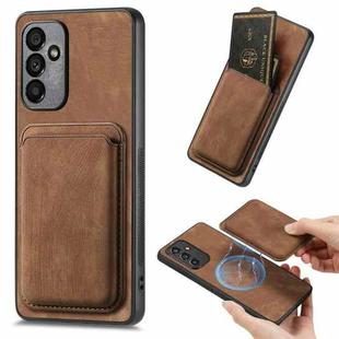 For Samsung Galaxy A34 5G Retro Leather Card Bag Magnetic Phone Case(Brown)