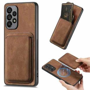 For Samsung Galaxy A73 5G Retro Leather Card Bag Magnetic Phone Case(Brown)