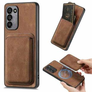 For Samsung Galaxy A41 Retro Leather Card Bag Magnetic Phone Case(Brown)