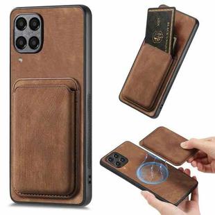 For Samsung Galaxy A22 4G Retro Leather Card Bag Magnetic Phone Case(Brown)