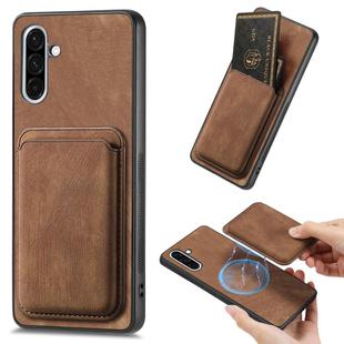 For Samsung Galaxy A36 Retro Leather Card Bag Magnetic Phone Case(Brown)