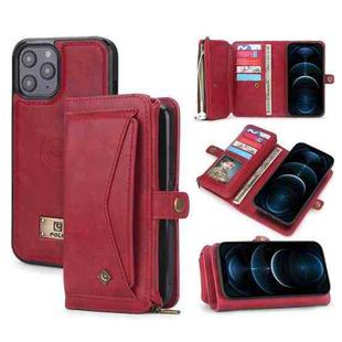 For iPhone 11 Multi-functional Zipper Wallet Leather Phone Case(Red)
