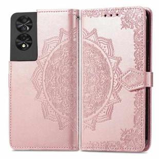 For TCL 40 NXTpaper 4G Mandala Flower Embossed Leather Phone Case(Rose Gold)