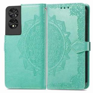 For TCL 40 NXTpaper 4G Mandala Flower Embossed Leather Phone Case(Green)