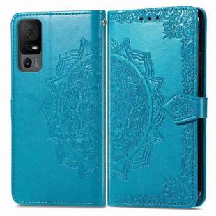 For TCL 40 XL Mandala Flower Embossed Leather Phone Case(Blue)