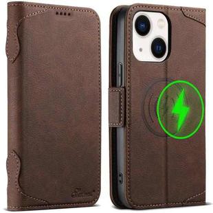 For iPhone 13 SUTENI J07 Multifunctional Horizontal Flip Magsafe Leather Phone Case(Brown)