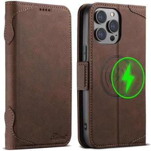 For iPhone 13 Pro Max SUTENI J07 Multifunctional Horizontal Flip Magsafe Leather Phone Case(Brown)