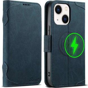 For iPhone 14 Plus SUTENI J07 Multifunctional Horizontal Flip Magsafe Leather Phone Case(Blue)