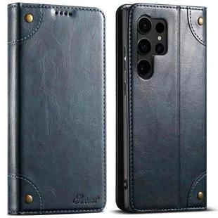 For Samsug Galaxy S24 Ultra 5G Suteni Baroque Calf Texture Buckle Wallet Leather Phone Case(Blue)