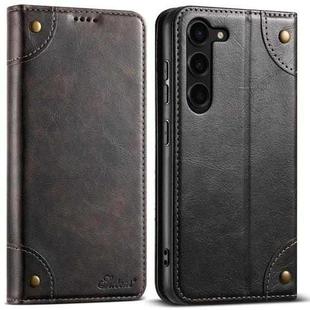 For Samsung Galaxy S24+ 5G Suteni Baroque Calf Texture Buckle Wallet Leather Phone Case(Black)