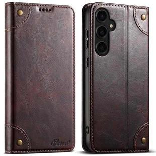 For Samsung Galaxy S23 FE 5G Suteni Baroque Calf Texture Buckle Wallet Leather Phone Case(Brown)