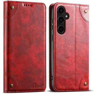 For Samsung Galaxy S23 FE 5G Suteni Baroque Calf Texture Buckle Wallet Leather Phone Case(Red)