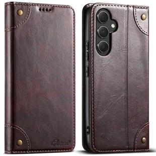 For Samsung Galaxy A34 5G Suteni Baroque Calf Texture Buckle Wallet Leather Phone Case(Brown)