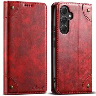 For Samsung Galaxy A34 5G Suteni Baroque Calf Texture Buckle Wallet Leather Phone Case(Red)