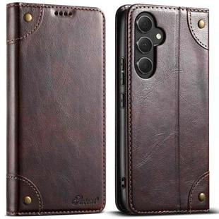 For Samsung Galaxy A54 5G Suteni Baroque Calf Texture Buckle Wallet Leather Phone Case(Brown)