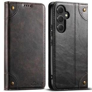 For Samsung Galaxy S23+ 5G Suteni Baroque Calf Texture Buckle Wallet Leather Phone Case(Black)