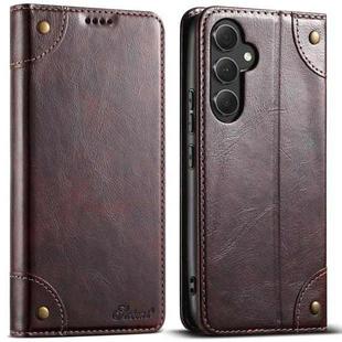 For Samsung Galaxy S23+ 5G Suteni Baroque Calf Texture Buckle Wallet Leather Phone Case(Brown)