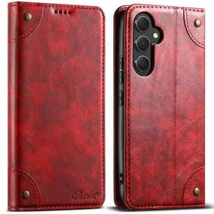 For Samsung Galaxy S23+ 5G Suteni Baroque Calf Texture Buckle Wallet Leather Phone Case(Red)