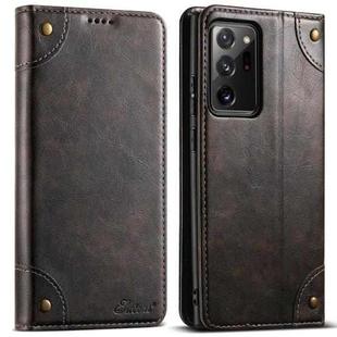 For Samsung Galaxy Note20 Ultra Suteni Baroque Calf Texture Buckle Wallet Leather Phone Case(Black)
