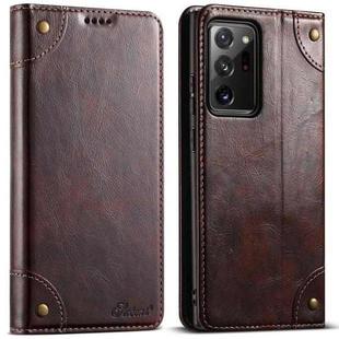 For Samsung Galaxy Note20 Ultra Suteni Baroque Calf Texture Buckle Wallet Leather Phone Case(Brown)