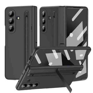 For Samsung Galaxy Z Fold7 5G Long Chi Grain Leather Shockproof Phone Case, No Pen(Black)