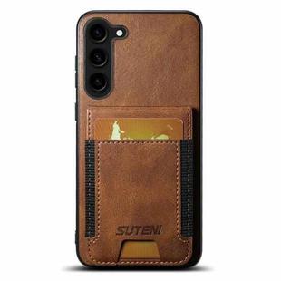 For Samsung Galaxy S23 FE 5G Suteni H03 Oil Wax Leather Wallet Stand Back Phone Case(Brown)