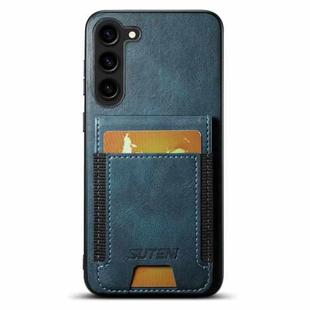 For Samsung Galaxy S23 FE 5G Suteni H03 Oil Wax Leather Wallet Stand Back Phone Case(Blue)