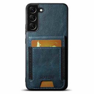 For Samsung Galaxy A24 4G Suteni H03 Oil Wax Leather Wallet Stand Back Phone Case(Blue)