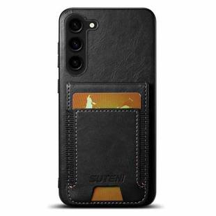 For Samsung Galaxy A53 5G Suteni H03 Oil Wax Leather Wallet Stand Back Phone Case(Black)