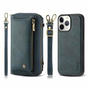 For iPhone 11 Pro Crossbody Multi-functional Zipper Wallet Leather Phone Case(Green)