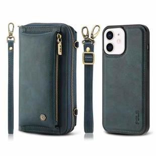 For iPhone 11 Crossbody Multi-functional Zipper Wallet Leather Phone Case(Green)