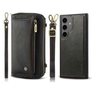 For Samsung Galaxy S24+ 5G Crossbody Multi-functional Zipper Wallet Leather Phone Case(Black)