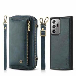 For Samsung Galaxy Note20 Ultra Crossbody Multi-functional Zipper Wallet Leather Phone Case(Green)