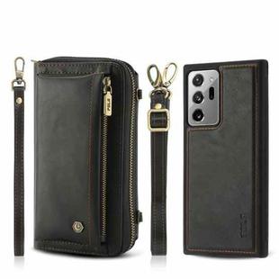 For Samsung Galaxy Note20 Ultra Crossbody Multi-functional Zipper Wallet Leather Phone Case(Black)