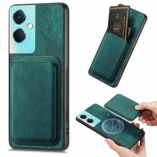 For OPPO K11 5G Retro Leather Card Bag Magnetic Phone Case(Green)