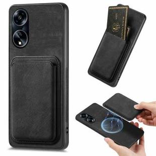 For OPPO A1 5G Retro Leather Card Bag Magnetic Phone Case(Black)