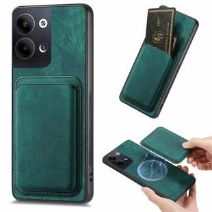 For OPPO Reno9 5G Retro Leather Card Bag Magnetic Phone Case(Green)