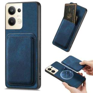 For OPPO Reno9 Pro+ 5G Retro Leather Card Bag Magnetic Phone Case(Blue)
