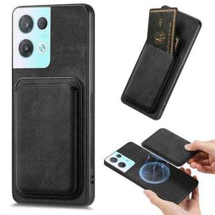 For OPPO Reno8 Pro 5G Retro Leather Card Bag Magnetic Phone Case(Black)