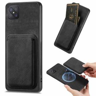 For OPPO A92S Retro Leather Card Bag Magnetic Phone Case(Black)